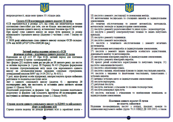 Брошура ДПС «Від А до Я для фізичних осіб-платників єдиного податку ІІ групи»