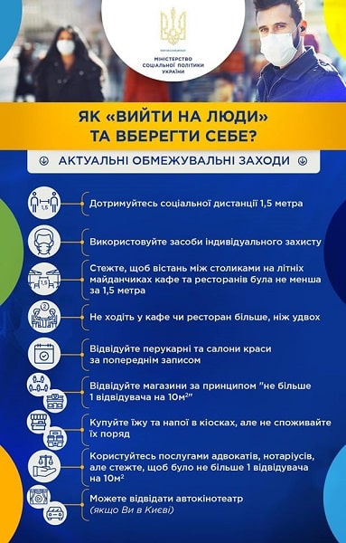 Як «вийти в люди» та вберегти себе — інфографіка від Мінсоцполітики