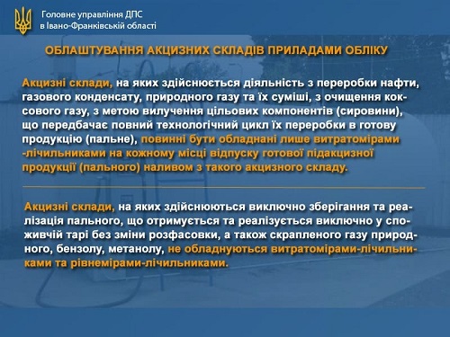 Вимоги до облаштування акцизних складів витратомірами-лічильниками та рівнемірами-лічильниками