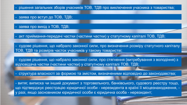 Які документи подати для державної реєстрації змін щодо ТОВ та ТДВ