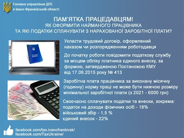 Як роботодавцю оформити працівника та які податки сплачувати з нарахованої зарплати