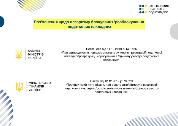 Зупинення реєстрації податкових накладних: останні зміни