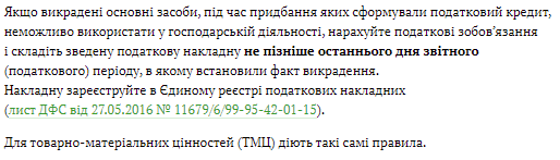 Списання викрадених активів КНП