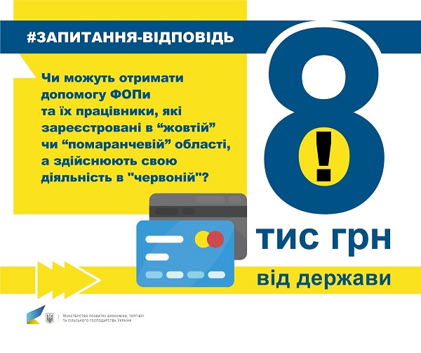 ФОП та найманий працівник зареєстровані в «жовтій/помаранчевій» області, а ведуть діяльність в «червоній»: чи отримають допомогу