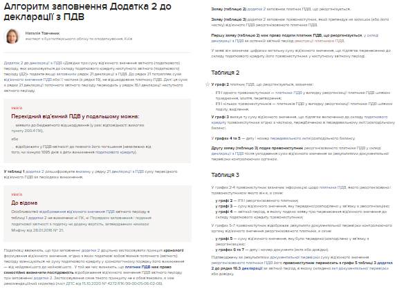 Як заповнювати Додаток 2 декларації з ПДВ