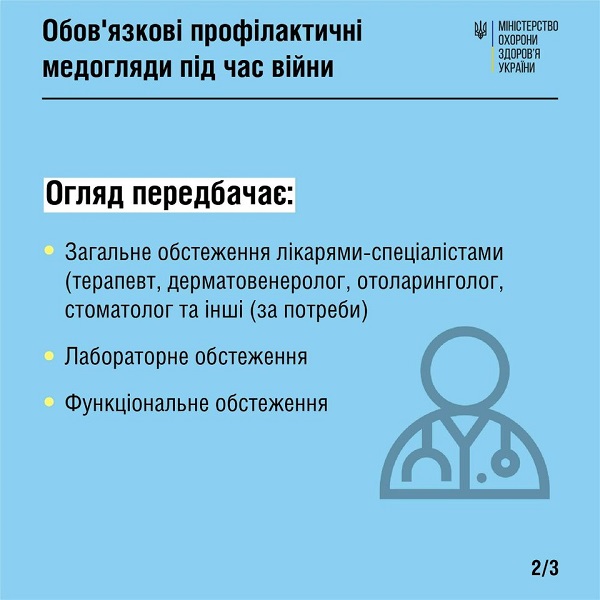 Обов’язкові медогляди працівників під час війни