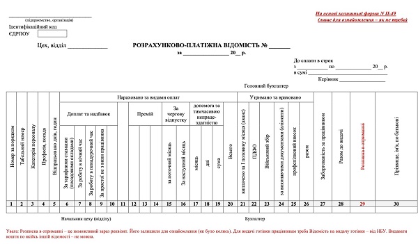 Расчетно-платежная ведомость 2023