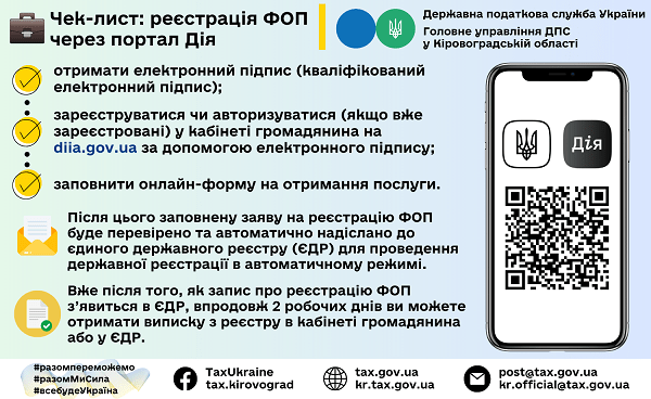 Реєстрація ФОП через портал Дія: шпаргалка ДПС