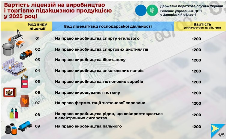 Які ліцензії можна отримати у податковій службі на 2025 рік