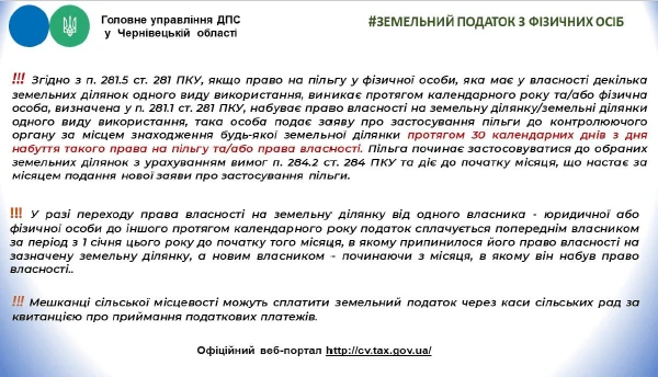 Інфографіка ДПС: плата за землю податок на землю для юридичних осіб