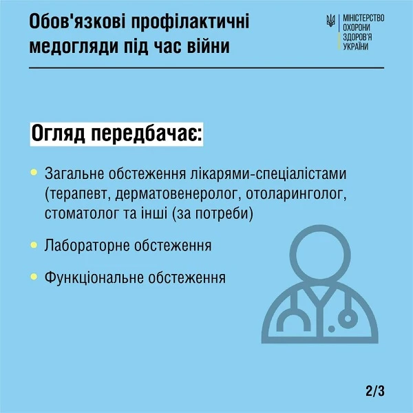 Обов’язкові медогляди працівників під час війни