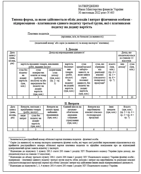 плательщик единого налога 3 группа форма