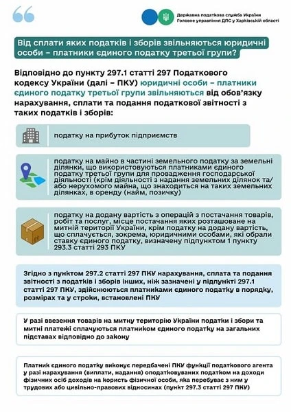 Які податки та збори не сплачують юрособи-єдинники 3 групи