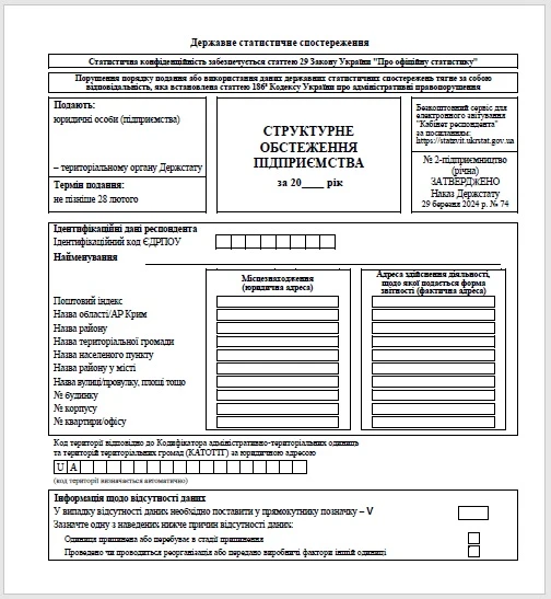 Форма № 2-підприємництво (річна)