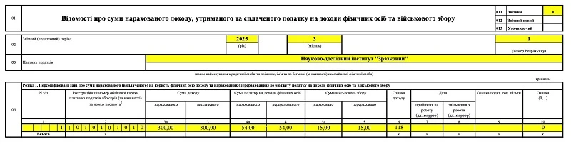 образец Приложения 4 ДФ при выплате сверхурочных суточных