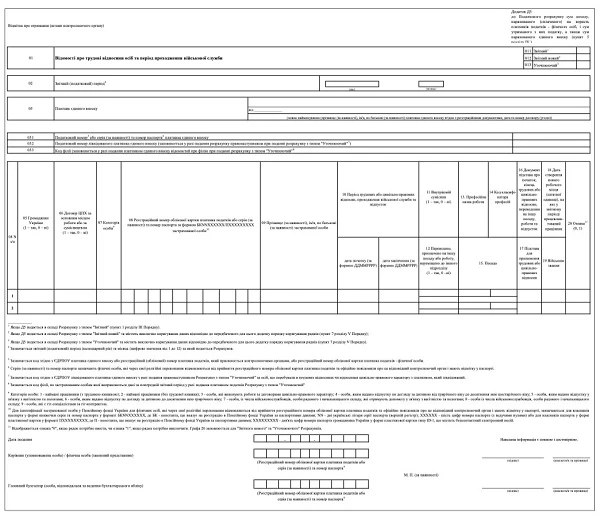 Бланк (форма) Додатка Д5