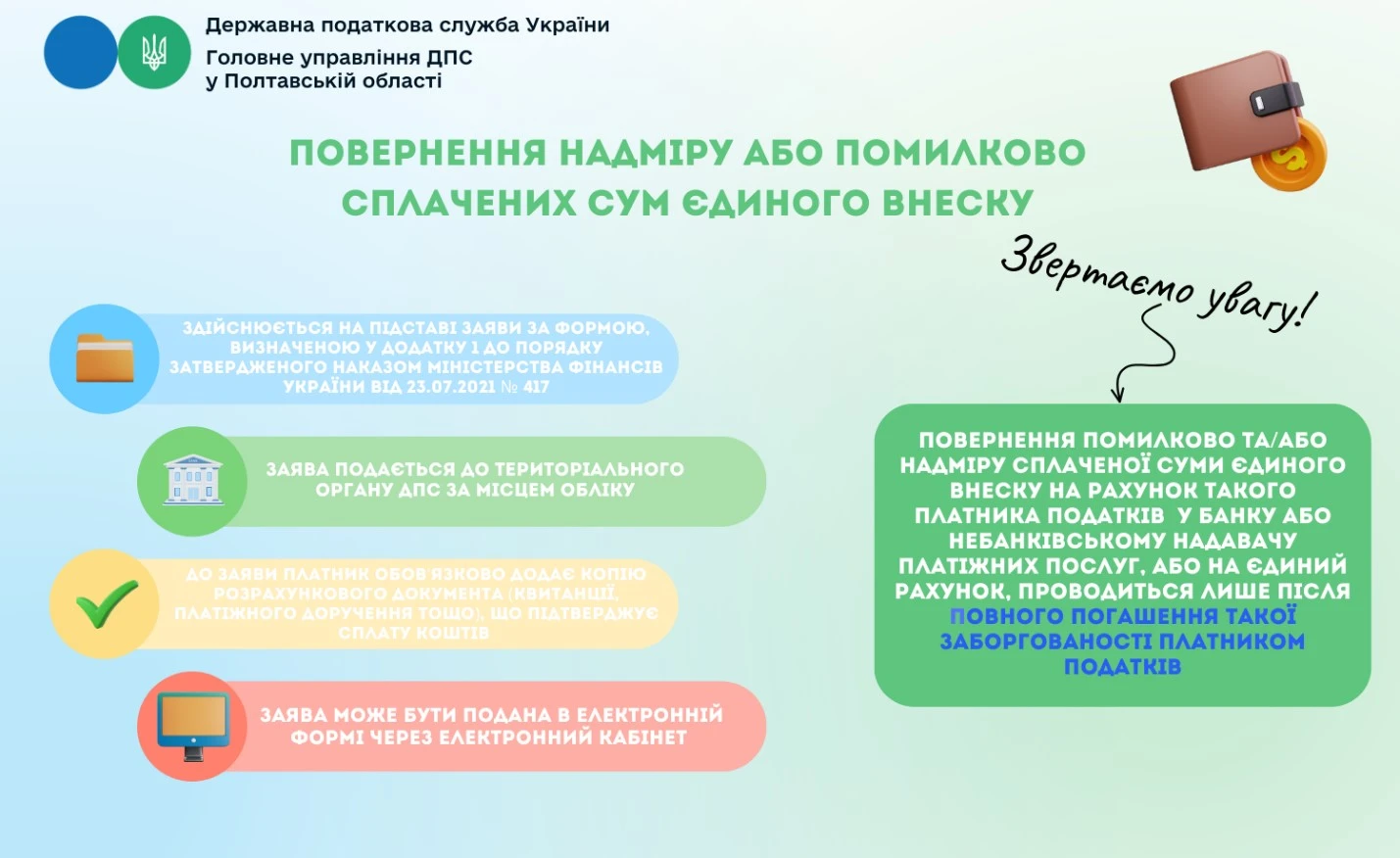 Як повернути надміру або помилково сплачений ЄСВ