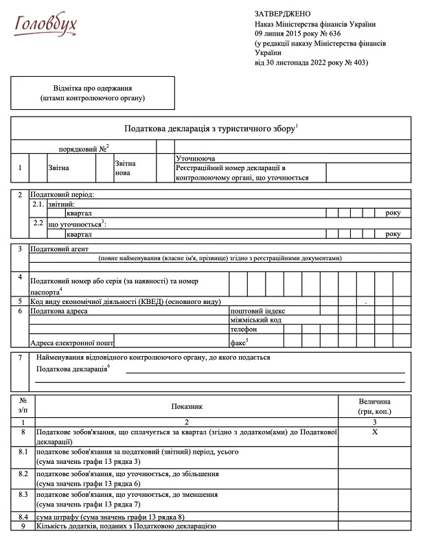 Декларація з туристичного збору