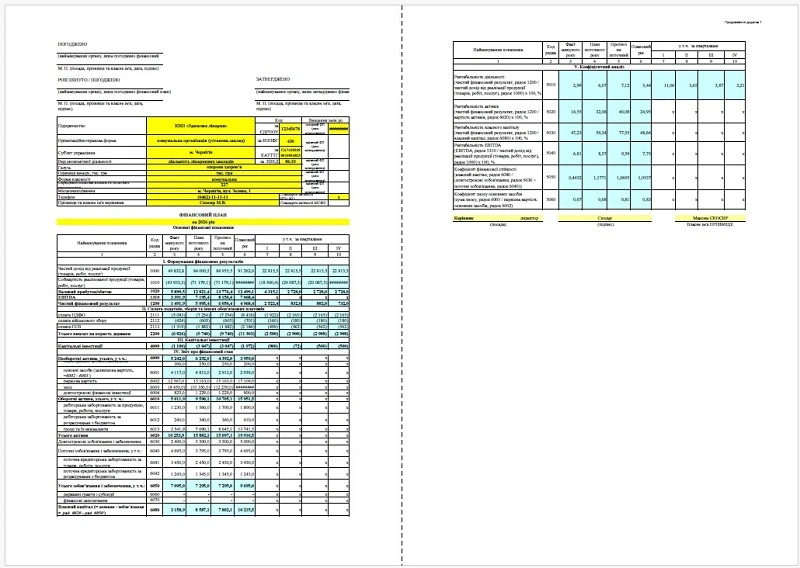 Фінансовий план медзакладу Фінансовий план КНП ПРИКЛАД