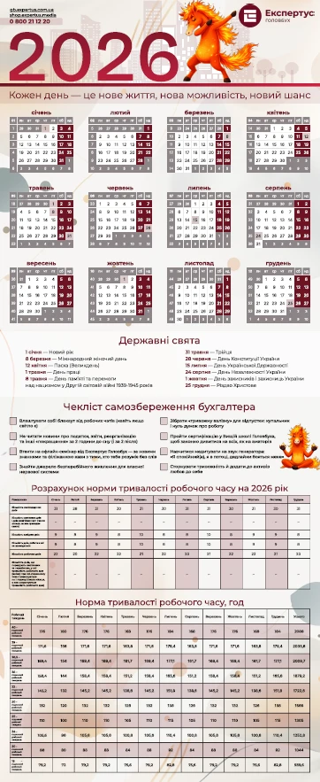 календар на 2026 рік