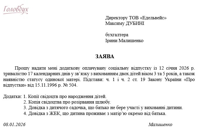 Соціальні відпустки у 2026 році