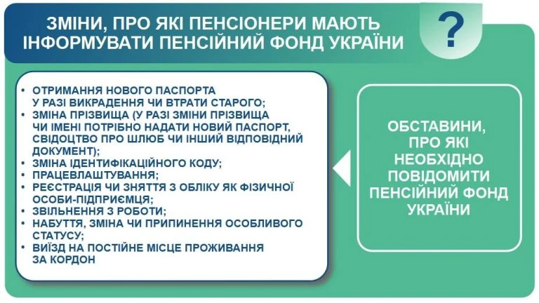 Зміни, про які пенсіонери мають інформувати Пенсійний фонд