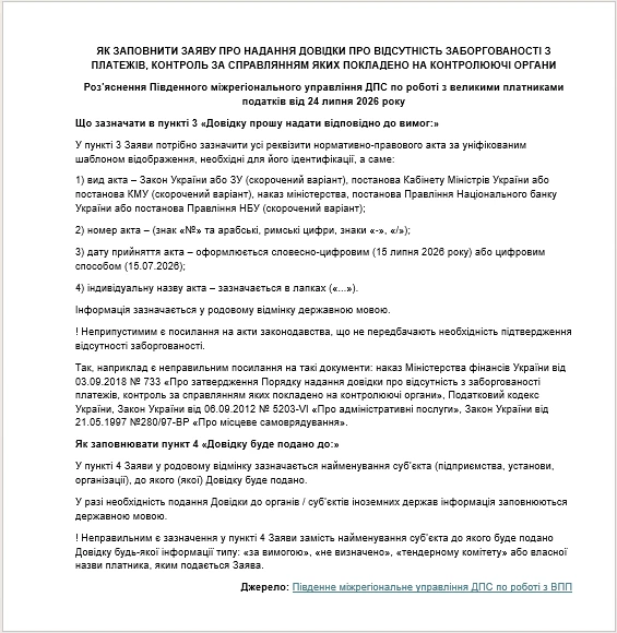 Довідка про відсутність податкової заборгованості: як отримати