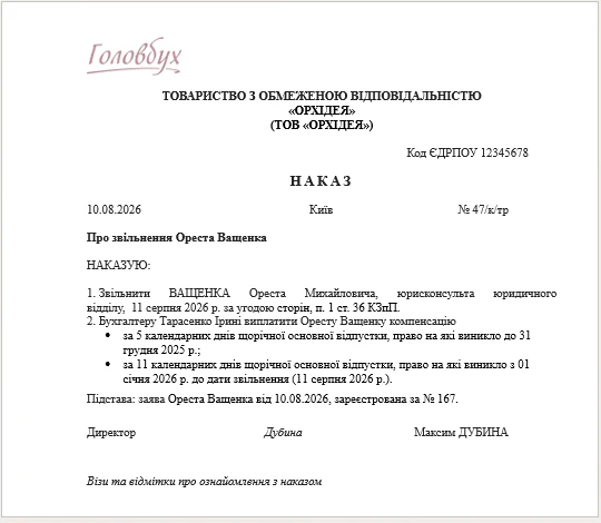Заява на звільнення працівника: зразок, оформлення 2026