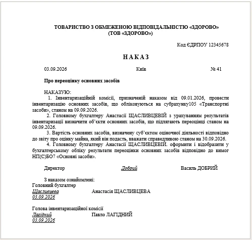 Переоцінка основних засобів 2026