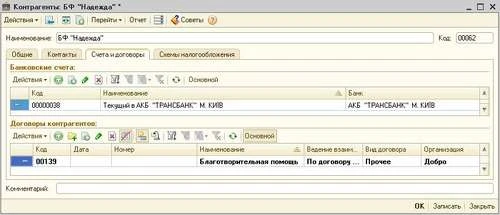Відображаємо в «1С:Бухгалтерія 8» операцію з надання благодійної допомоги юрособі